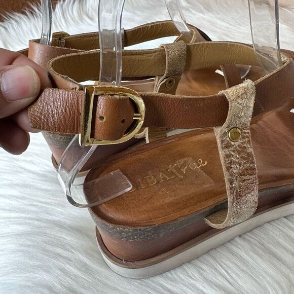 Diba True Metallic & Brown Leather Strappy Sandals Size 9.5 - Picture 4 of 13